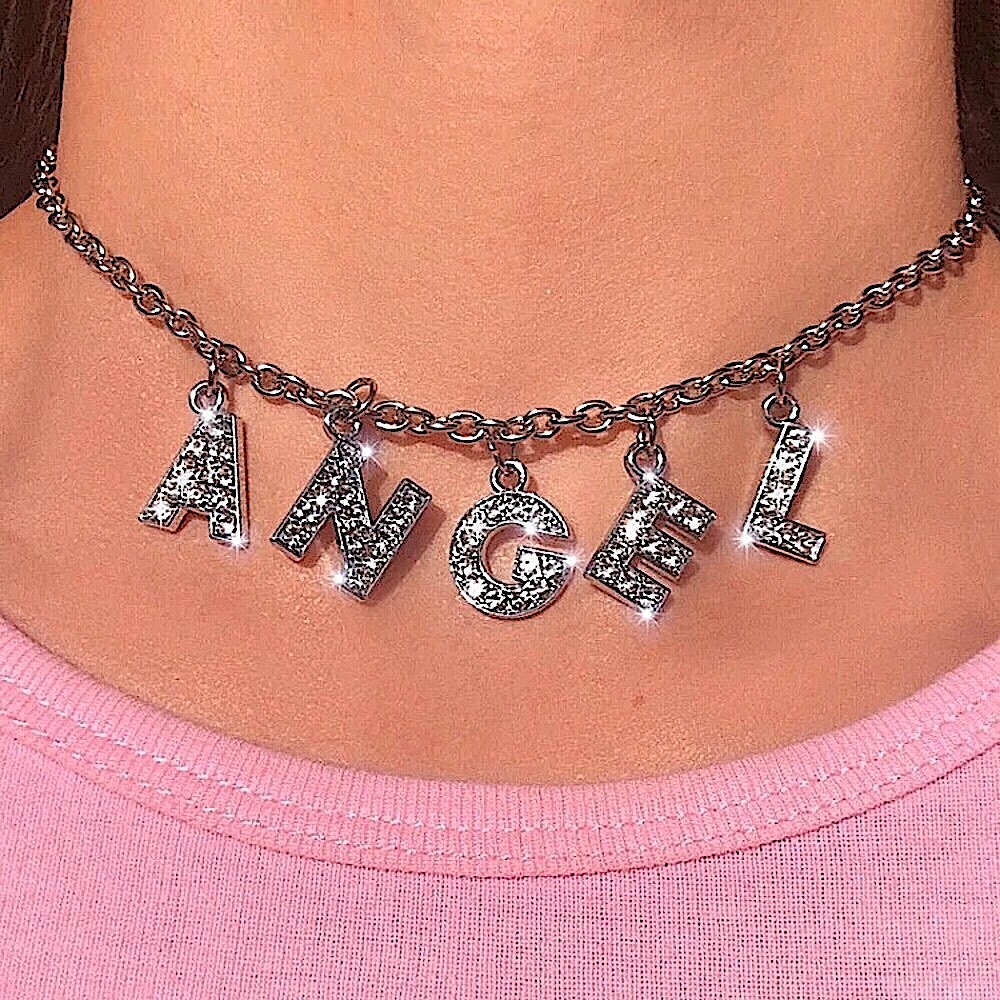 Crystal Angel Y2k Necklace 👼🏼